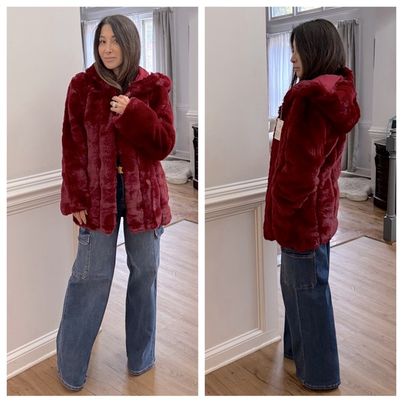 Fabulous Hooded Faux Fur Jacket with Side Pockets - Picture 3 of 4